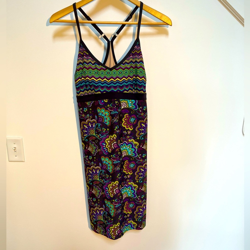 Athleta Swim Dress Paisley Blue/Purple/Grey. Size Medium